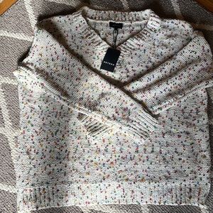 NWT Heyson V Neck Cream Confetti Sweater